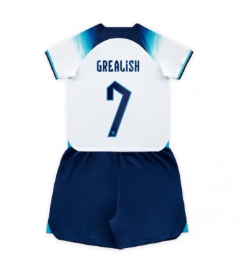 England Jack Grealish #7 Replica Home Stadium Kit for Kids World Cup 2022 Short Sleeve (+ pants)